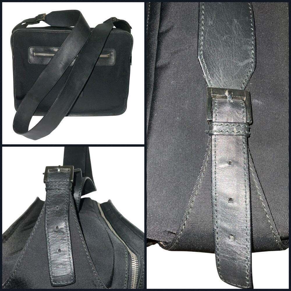 Gucci Nylon x Leather Large Black Shoulder Messenger Bag - Picture 15 of 16